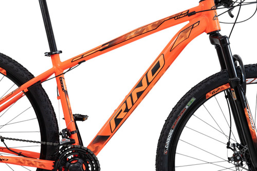 Bicicleta Aro 29 Alumínio 24v Rino Start Mtb Disco Suspensão Cor Laranja/neón Tamanho Do Quadro 19