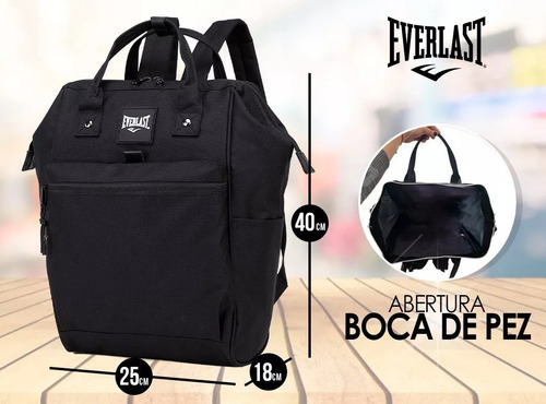 Mochila urbana Everlast 21484 color azul diseño liso