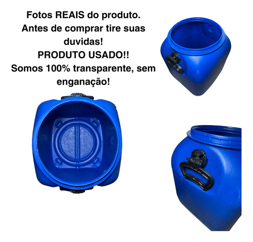 Bombona 30l Plástico Com Alças E Tampa De Rosca Hermetica
