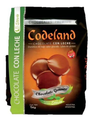 Imagen 1 de 1 de  Paq. X 1 Kg - Chocolate Con Leche - Sin Azucar - Codeland