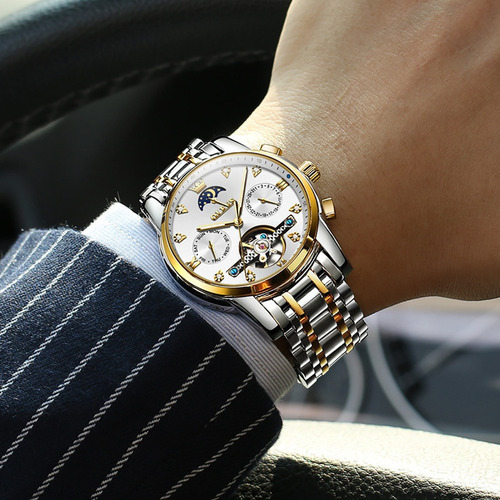 Reloj De Moda Mecánico Clásico Olevs Tourbillon