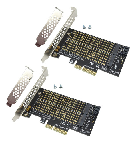 2 Adaptador Dual M.2 Pcie Para Ssd Sata O Nvme Solucion M B