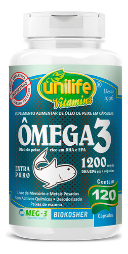 Ômega 3 Óleo De Peixe Unilife 120 Cápsulas