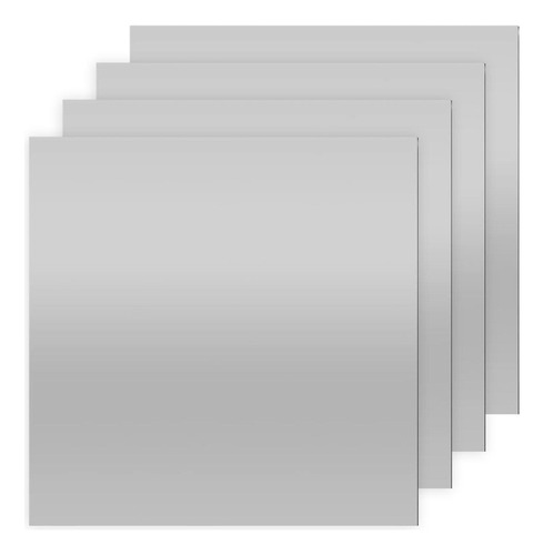4x Adhesivo De Pared De Espejo Azulejos De Espejo 15cmx15cm