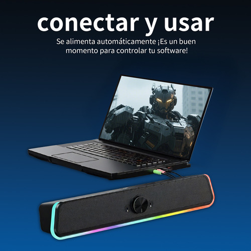 Altavoces Bocinas Pc Gamer Para Computadora Con Luces Rgb Iluminación Sincronizada, Sonido Surround 3d Profundo Y Claro, Conexión Usb/3.5mm Rápida Y Estable, Compatible Con Juegos, Música Y Vídeos