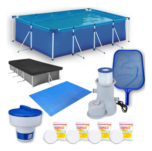 Piscina 5000l+ Capa, Forro+ Bomba 220v+ Flutuador+ Peneira