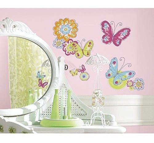 Roommates Rmk2325scs Brushwork Butterfly Peel Y Stick Wall D