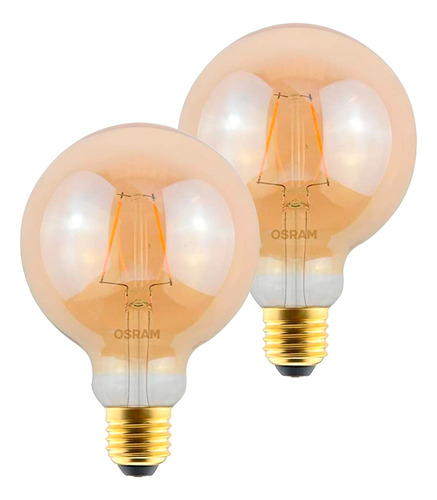 Kit 02 Lâmpada Filamento Led Amarela Retro Vintage 25w 220lm