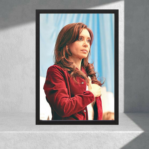 Cuadro Decorativo Cristina Kirchner Cfk 03 - A3 30x40 Celeste Negro