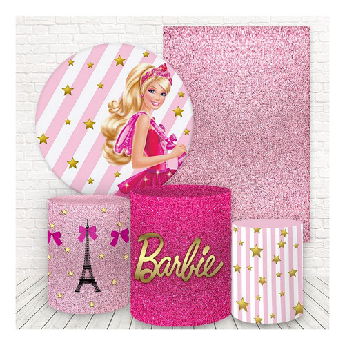 Kit 2 Painéis E Capas 3d Sublimado Barbie Fkpc-666