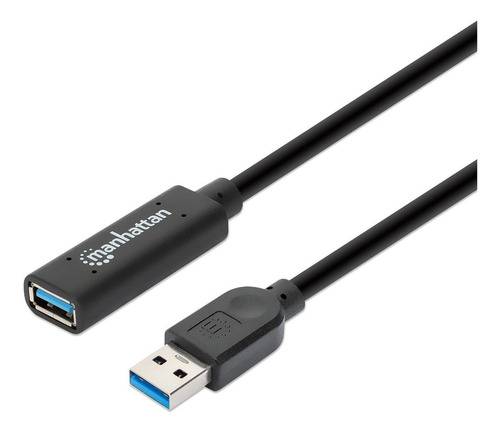 Cable Extensión Usb 3.0 De 5m Color Negro Manhattan 153737