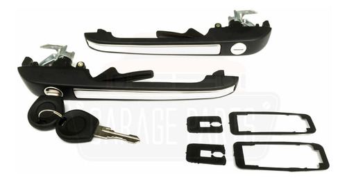 Imagem 2 de 10 de Kit Maçaneta Fechadura Inox Gol Voyage Parati Saveiro 84/86