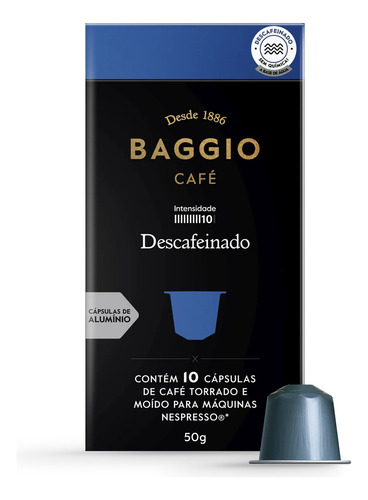 Capsulas Café Baggio Descafeinado Para Nespresso Caixa 10un