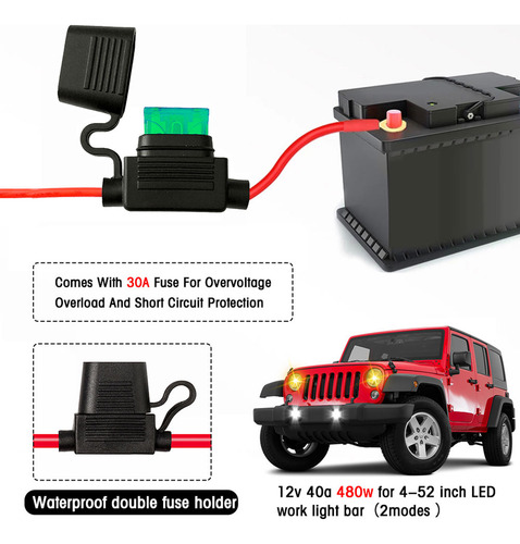 Kit Wg De Barra De Luz Led: 480 W, Relé De 12 V, Interruptor
