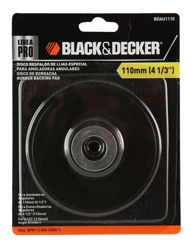 Disco De Goma Para Amoladora Lijado Lustrado Black & Decker