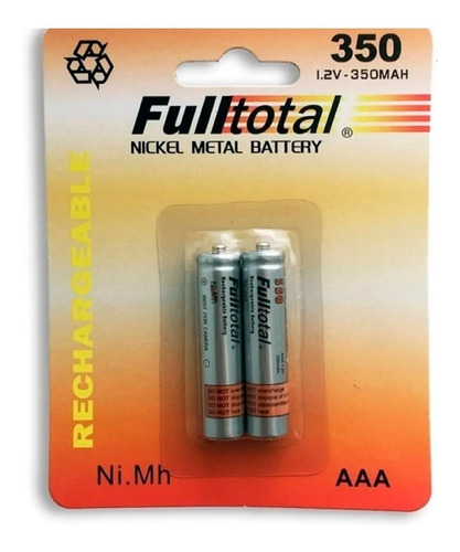 Blister 2x Pilas Aaa 350mah Recargables Full Total