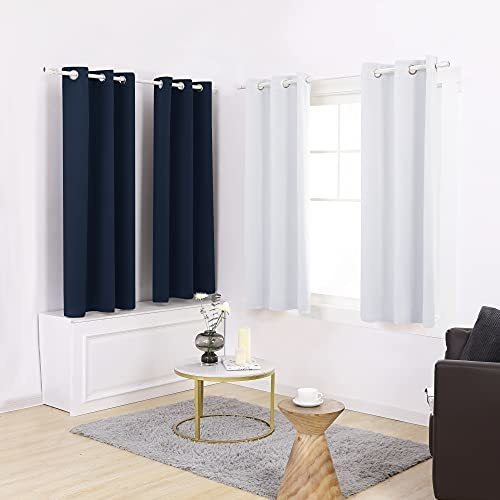 Cortinas Oscuras Para Ventanas De Color Azul Y Gris Claro