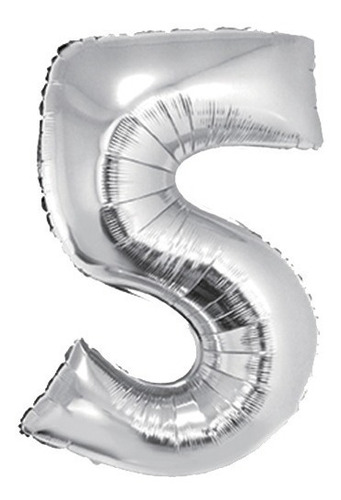 Globos Numero 5 Mylar  Cumple Fiesta Metalizado 14´´plateado