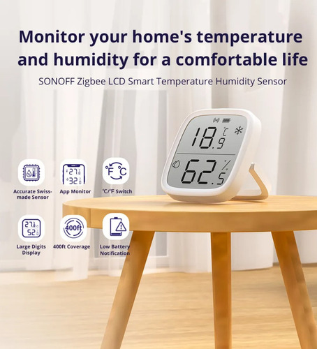 Sonoff Snzb-02d Sensor Temperatura Humedad Zigbee C/display