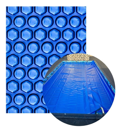 Capa Termica 8x3 Lona Proteção Blue Piscinas 300 Micras Spa