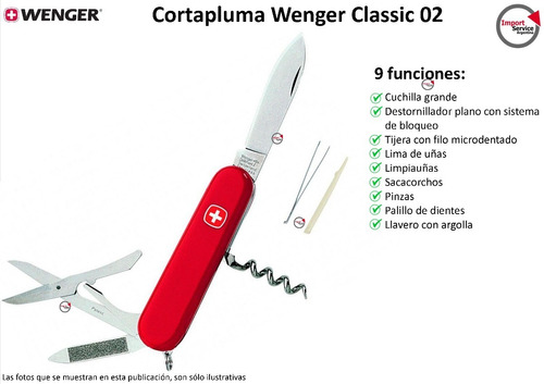 Cortapluma Wenger Classic 02 - 9 Funciones