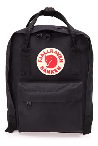 Mochila Kånken Mini Vinylon F Volume 7 Litros Fjällräven Cor Black Desenho do tecido Lisa