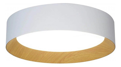 Plafon Led Barcelona 40w Dimerizable Moderno Madera Puro