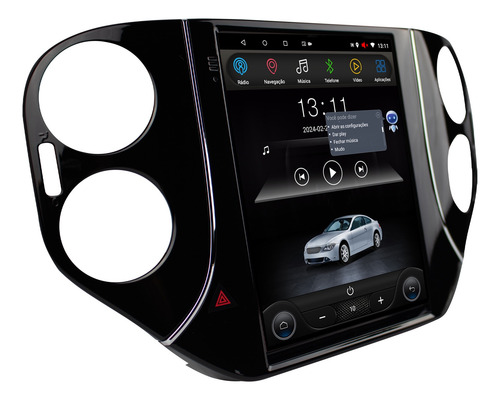Multimidia Tesla Tiguan 12/17 Android 2gb Carplay 9.7p Voz