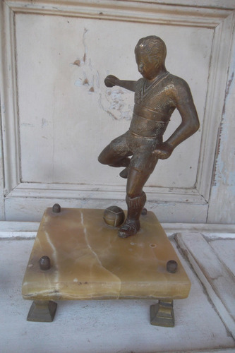 Trofeo De Bronce Antiguo, Futbolista Y Balon De Bronce 