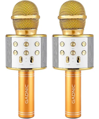 Karaoke Micrófono Inalámbrico Bluetooth Rosa o Dorado