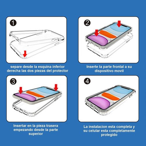 Funda 2 En 1 Uso Rudo For Modelos Oppo Bicolor Transparente