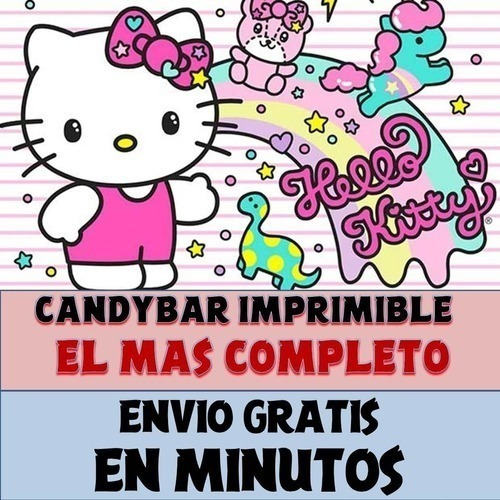 Kit Imprimible Candy Bar Hello Kitty El Mas Completo
