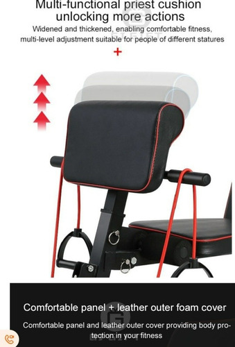 Banca Para Abdominales Multiuso +2 Ligas +soporte De Plancha