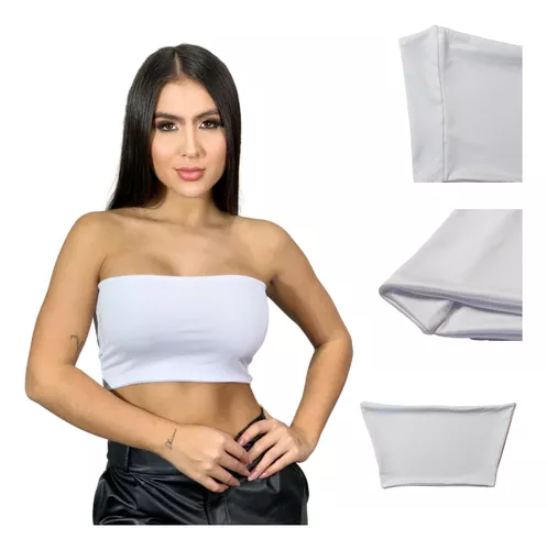 Fuera oro Sin aliento Top Strapless Blanco | MercadoLibre 📦