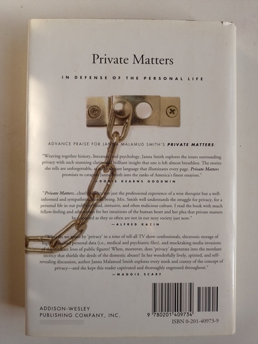 Private Matters - Janna Malamud Smith (Usado)