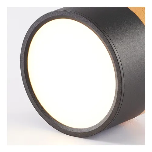 Panel Led Sobrepuesto Madera 7w Negro Luz Calida Homessentia