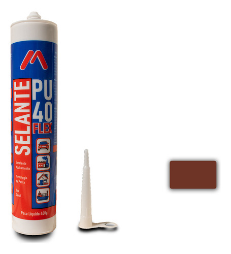 Mastiflex selante silicone Pu-40 poliuretano flexível marrom 400g