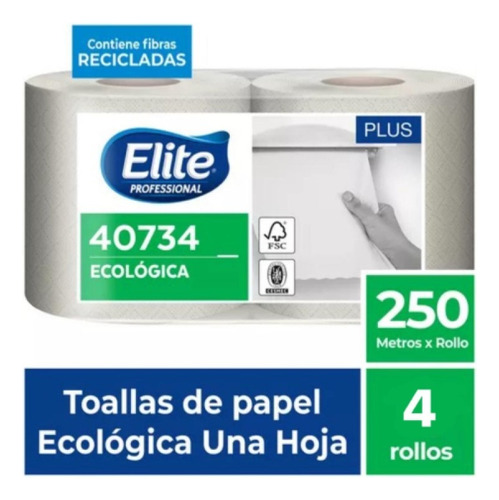 Toalla Nova Elite Ecológica Pack De 4 Rollos X 250mts