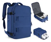 Comprar Mochila Viaje Carry On Porta Notebook 25l Daza Viral Tiktok Amazon Equipaje De Mano Cabina Avión Con Puerto Usb Y Bolsillo Para Zapatos Ideal Para Universidad Negocios - Azul