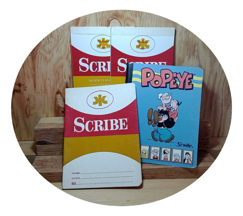 Cuadernos Scribe Vintage Edición Popeye Y Blocks 4 Piezas