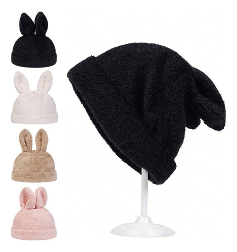 Gorro De Felpa Con Orejas De Conejo, Gorro De Pelo, Gorro