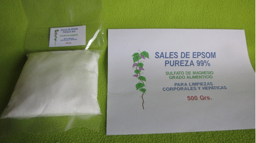 Sales De Epson 99% Pureza, Para Depurar El Cuerpo  500 Grs