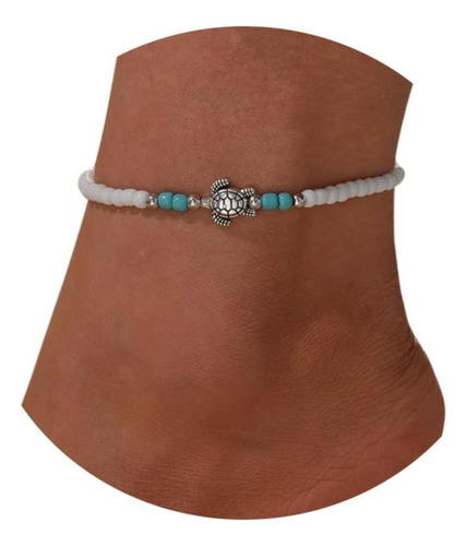 Tobillera De Tortuga Cliory, Pulsera De Tobillo Con Cuentas
