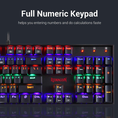 Redragon K551 Teclado Mecanico Para Juegos Rgb Led Rainbo...