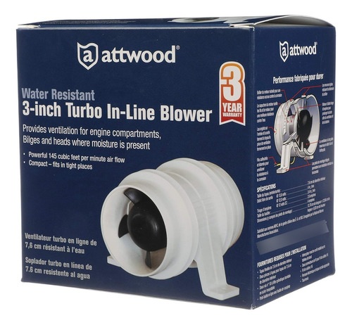 Attwood 3-inch Turbo In Line Blower Marino