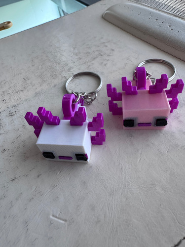 Llaveros De Ajolote Estilo Minecraft, 6pz