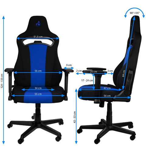 Silla Gaming Nitro Concepts E250 Color Negro/azul