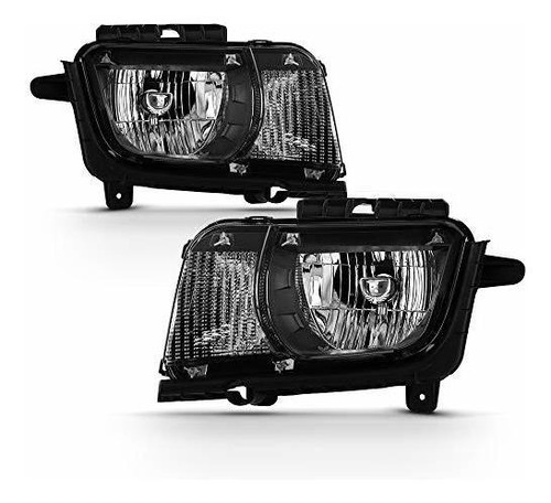 Faros Delanteros Para Chevy Camaro 2010-2013 - Negro