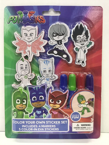 Pj Mask Colorea Tus Propios Stickers