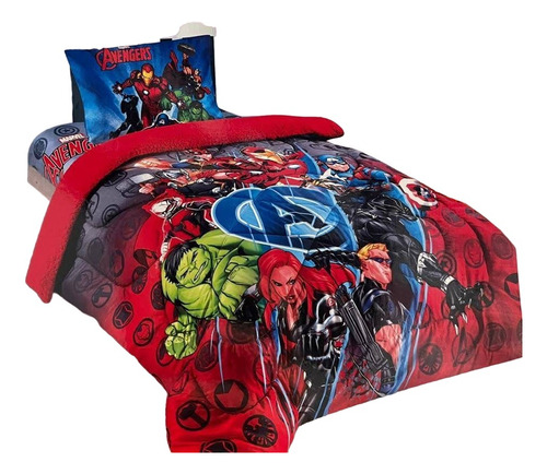 Acolchado Infantil Marvel Disney Con Corderito 1½ Pl Import